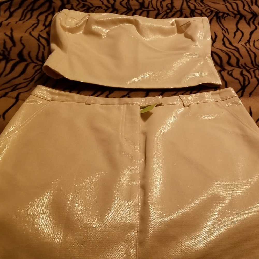 Gold Tocca top & skirt set